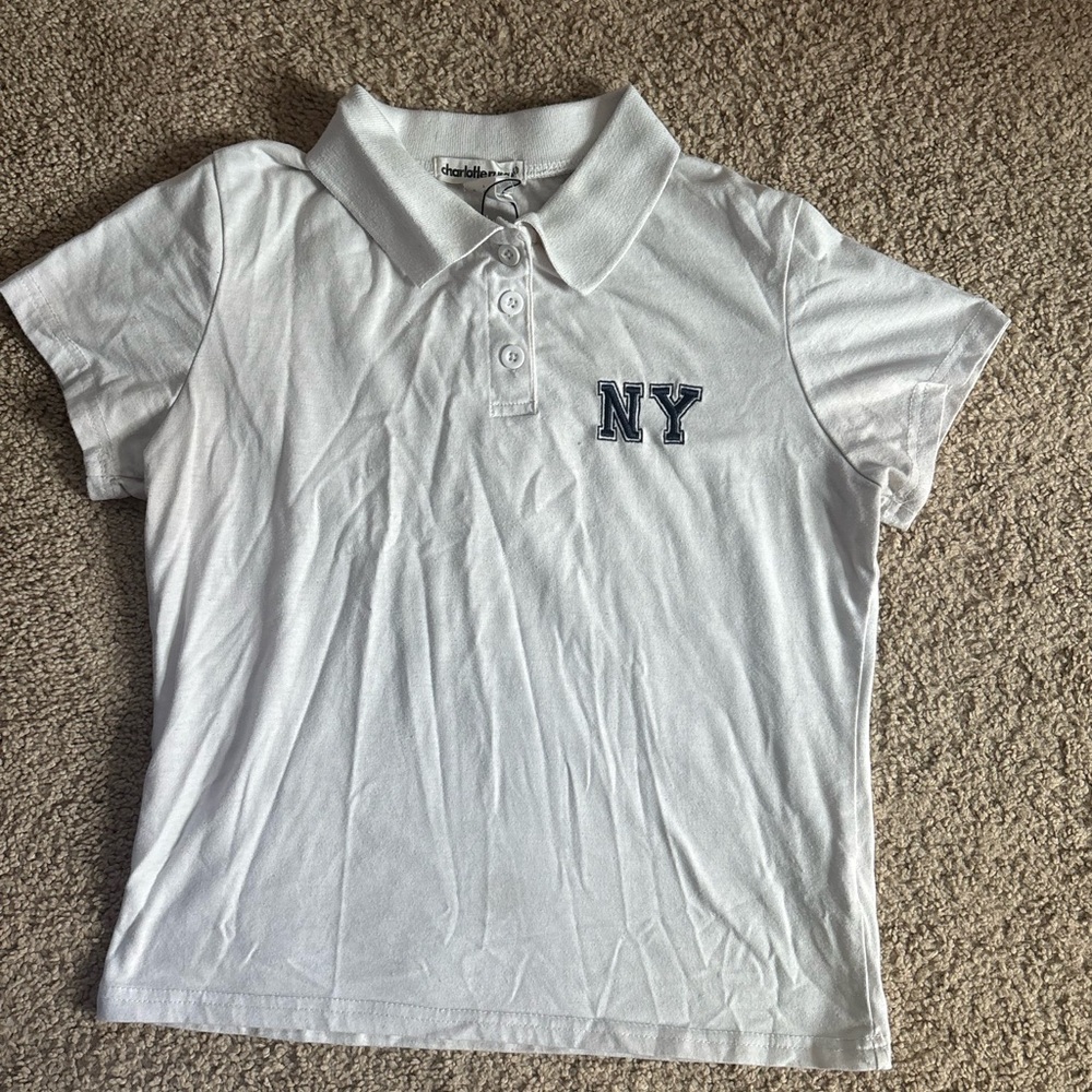 Charlotte Russe White Polo with NY Logo